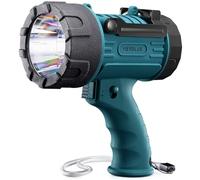 YIERBLUE - Foco recargable con LED de 200000 lúmenes, linterna de mano impermeable IP67 con filtro de luz roja desmontable, 24 horas de duración