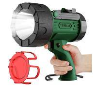 YIERBLUE Linterna recargable, foco LED de 1000 lúmenes altos con funcionamiento ultra largo, IP67 impermeable con lente roja (grande)