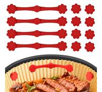 Yieson Imanes Freidora de Aire, 10.4 cm Largo, Libre BPA, Antideslizante y Resistente al Calor, para Accesorios de Papel de Horno, para Ninja Cosori Philips Preventers (12 Piezas, Rojo)