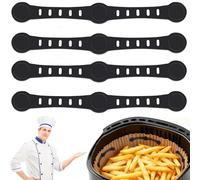 Yieson Imanes Freidora de Aire, 12 cm Largo, Libre BPA, Antideslizante y Resistente al Calor, para Accesorios de Papel de Horno, para Ninja Cosori Philips Preventers (4 Piezas, Negro)