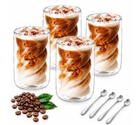 Yieson Vasos Doble Pared Cristal 350 Ml (Juego de 4)