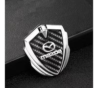 YIFANFENGSHUN 2 Piezas Metal Pegatinas Coche para Mazda 5 II 2010-2015, 3D Adhesivos Decorativos Trasero del Maletero Emblema Accesorios Decorativos para Coches,White