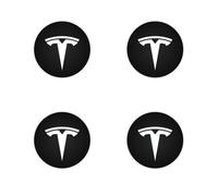 YIFANFENGSHUN 4 Piezas Pegatina para Tapa de Rueda para Tesla Model Y Model 3, Resistente al Polvo y al Agua Pegatinas Tapacubos Accesorios de Decoración para Coches,White