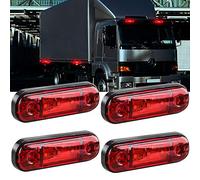 yifengshun 4 uds luz indicadora de marcador lateral LED luces de posición laterales traseras delanteras 12 V para camión Camper Van Camión RV luces de marcador（rojo）