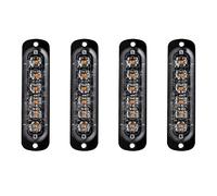 yifengshun 4pcs-6LEDS Emergencia Peligro Estroboscópico Intermitente Luz Barra de luz-Universal para 12-24V Coche Vehículo Camión Remolque Caravana Motocicleta Van - Ámbar