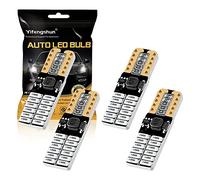 yifengshun T10 W5W Bombillas LED 168194501 5W Canbus Wedge Rojo superbrillante para el interior del coche Luz exterior Placa de matrícula Domo Mapa Puerta Bombilla de luz lateral de cortesía 4 piezas