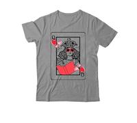 Yifinomi Camiseta Queen of Book Lover con cuello en V y estampado gráfico clásico para mujer y hombre, Gris-1, S