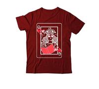 Yifinomi Camiseta Queen of Book Lover con cuello en V y estampado gráfico clásico para mujer y hombre, Claret-1, M