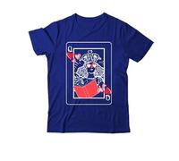 Yifinomi Camiseta Queen of Book Lover con cuello en V y estampado gráfico clásico para mujer y hombre, Azul zafiro-1, M
