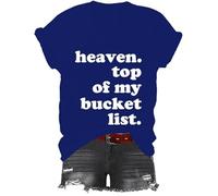 Yifinomi Heaven Top of My Bucket List - Camiseta Heaven Top of My Bucket List con cuello en V, Azul Zafiro, M