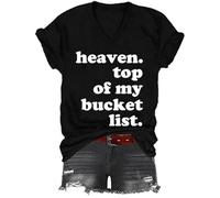 Yifinomi Heaven Top of My Bucket List - Camiseta Heaven Top of My Bucket List con cuello en V, Negro, XL