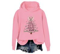 Yifinomi Oh Come Let Us Adore Him Sudaderas divertidas de Navidad Christian Jesus Sudadera con capucha Oh Come Let Us Adore Him, Rosa-1., 3XL