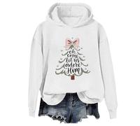 Yifinomi Oh Come Let Us Adore Him Sudaderas divertidas de Navidad Christian Jesus Sudadera con capucha Oh Come Let Us Adore Him, Blanco-1, L