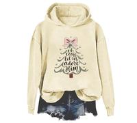 Yifinomi Oh Come Let Us Adore Him Sudaderas divertidas de Navidad Christian Jesus Sudadera con capucha Oh Come Let Us Adore Him, Amarillo cremoso-1, M