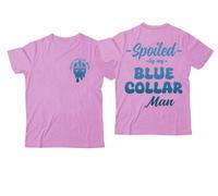 Yifinomi Spoiled by My Blue Collar - Camisa para hombre, cuello azul, regalo para hombre, camiseta con cuello en V, Rosa-1., M