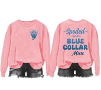 Yifinomi Spoiled By My Blue Collar - Sudadera y sudadera con capucha para hombre, cuello azul, regalo para hombre, rosa, M