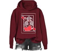 Yifinomi Sudadera y sudadera con capucha Queen Of Book Lover, camisa Queen Of Book, Claret-1, M