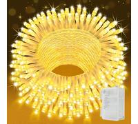 YIFMOO Cadena de luces para exteriores, 30 m, 300 ledes, iluminación navideña con temporizador, 8 modos, luz blanca cálida, para interiores, resistente al agua, para habitaciones, fiestas, balcón,