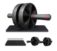 YIFMOO Rodillo abdominal, abdominales AB Wheel para el hogar, entrenador abdominal AB Roller con alfombrilla para rodillas, rueda abdominal antideslizante de doble rueda, equipo de fitness para