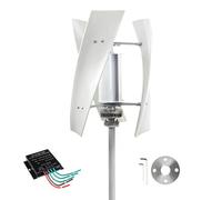 YIGECHENXIN 220v, Generador eólico de Eje Vertical de 19000W, turbina eólica de 12V-220V con Controlador de Cargador. Generador eólico Adecuado para Sistema híbrido Solar-eólico (Blanco)