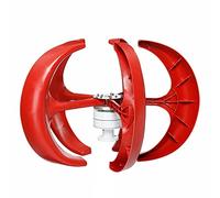 YIGECHENXIN 3500W 48V generador eólico 12V 24V Linterna roja Kit de turbina eólica Vertical con Controlador MPPT, turbinas eólicas de Baja Velocidad de Arranque para la iluminación del Patio,220V