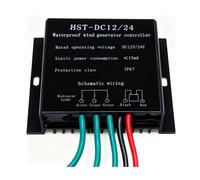 YIGECHENXIN Controlador de Turbina Eólica MPPT de 20000W, Controlador de Generador Eólico IP67 12V 24V 48V con Indicador LED (Negro),Negro,24V