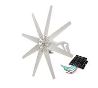 YIGECHENXIN Generador De Energía Eólica De Eje Vertical, 12000W Baja Velocidad del Viento Sin Ruido Turbina Eólica Doméstica con Controlador MPPT para Casa, Barco, Marino (Blanco, 8 Palas),48v