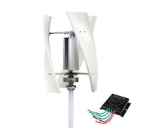 YIGECHENXIN Generador Eólico Vertical Magnético Sin Ruido, 12000W 12V 24V 48V 220V 3 Aspas Turbina Eólica de Eje Vertical para Jardín Exterior, con Controlador de Carga (Blanco),48v
