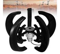 YIGECHENXIN Kit de Generador de Turbina Eólica, 6000W 12V24V48V Conjunto de Electricidad de Turbina Eólica Vertical, 5 Aspas para Hogar, Barco, Marina, Monitoreo, Alumbrado Público,Negro,48V