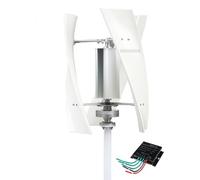 YIGECHENXIN Kit de generador de turbina eólica de 220V 5000W con Controlador MPPT, Kit de Equipo de generador de Viento Vertical de turbina eólica de 12V/24V/48V/220V para Uso Marino y Exterior,24V