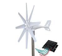 YIGECHENXIN Kit de Generador Eólico Sin Ruido 16000W, 12V 24V 48V, Turbinas Eólicas Horizontales (Blanco),24v