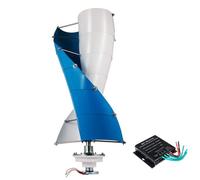 YIGECHENXIN Kit de turbina eólica de Eje Vertical de 5000W sin Ruido, generador de energía eólica en Espiral de 12V 24V 48V con Controlador, 2 Palas para generación,24v