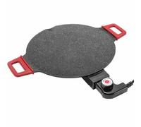 YIGECHENXIN Plancha eléctrica Multifuncional para Uso doméstico de 30-40 cm 220 V/800 W Control de Temperatura de 5 Niveles Antiadherente sin Humo con Pinzas,36cm