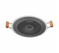 YIGECHENXIN Sartén Redonda de Acero Inoxidable de 34 cm/38 cm Sartén Redonda para Barbacoa Cocina de inducción y freidora Calentamiento Uniforme y rápido Apta para saltear Fideos,38cm