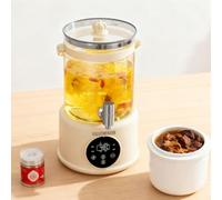 YIGECHENXIN Tetera eléctrica de Vidrio de 4L Compact Tea Brewer 1000W de Alta Potencia con Apagado automático, infusor extraíble para té de Hojas Sueltas, preparación de sopas y Yogur