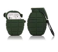 YIGEYI Airpods Funda de Silicona Compatible con Airpods 1 y 2 Case Cubierta de Dibujos Animados 3D Lindo Divertido [Serie de Juegos Cool] (Granada del ejército Verde)
