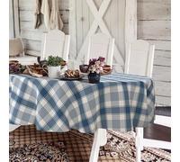 Yighty Mantel Ovalado a Cuadros de 60 x 84 Pulgadas, Mantel rústico clásico de poliéster Impermeable para decoración de Cocina de casa de Campo, mesas de Interior y Exterior, Fiestas, picnics