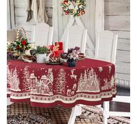 Yighty Mantel ovalado de Navidad de 60 x 102 pulgadas