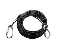 YIGOOWN Correa de casa para perros, acero inoxidable, PVC, 10 m, con gancho giratorio, 3 mm de grosor, resistente para perros grandes, camping, jardín, pícnic, playa, parque, exterior (negro)