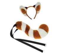 YIGZYCN 1 / 2 piezas de diadema de orejas de panda, cola de panda, disfraz de panda, disfraz de Halloween, cosplay, diadema de orejas de panda, piel sintética de animales
