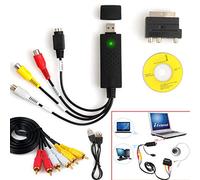 YIGZYCN 1 juego de cable USB 2.0 VHS a convertidor de dispositivo de vídeo para 10 sistemas, divisor de cable de extensión, adaptador de lector de tarjetas, convertidor de cable de transmisión, base