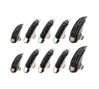 YIGZYCN 10 anillos de aleación con forma de garra para decoración gótica, anillos ajustables para disfraz de Halloween