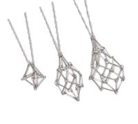 YIGZYCN 3 collares ajustables vacíos con soporte de piedra, cadena para el cuello, para mujeres y hombres, cadena de clavícula para proyectos de joyería