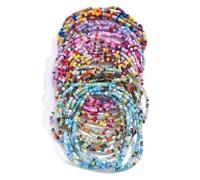YIGZYCN 30 pulseras tobilleras con cuentas para mujeres y niñas, cadena de cuentas coloridas, pulseras de cuentas multicolores, joyería de moda, One Size, como se describe