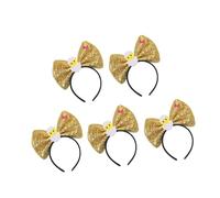 YIGZYCN 5 diademas de lentejuelas brillantes con lazo para el pelo, para mujeres y niñas, Navidad, cumpleaños, fiesta, fotografía, fiesta, ropa