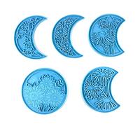 YIGZYCN 5 moldes de resina de fase lunar, moldes de silicona de San Valentín, fundición epoxi para decoración de montaje en pared