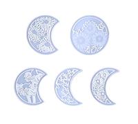 YIGZYCN 5 moldes de resina de fase lunar, moldes de silicona de San Valentín, fundición epoxi para decoración de montaje en pared