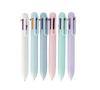 YIGZYCN 6 bolígrafos multicolor de 0,5 mm, retráctiles, suministros escolares para escritura creativa, escritura suave