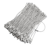 YIGZYCN 60 llaveros de alambre de acero inoxidable para acampar al aire libre, herramienta de tornillo, cadena de acero trenzada, anillos de etiqueta de equipaje pesados, 1,5 mm, Talla única