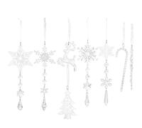 YIGZYCN 8 adornos acrílicos inastillables para colgar en el árbol de Navidad, fácil de enganchar para decoración del hogar, fiestas, decoraciones de cristal